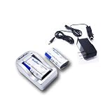 Maximal Power Combo CRV3 AC/DC Battery Charger with 2 Rechargable Replacement Batteries and Car Adapter Combo Set for Kodak CRV3 Battery