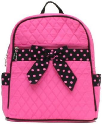 Lar Lar Quilted Solid Backpack Purse (Fuchsia/Black)