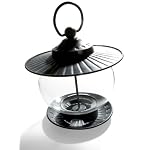 Strathwood Iron and Glass Globe Bird Feeder with Gray Patina Finish