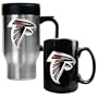 Atlanta Falcons Stainless Steel Travel Mug and Black Ceramic Mug Set