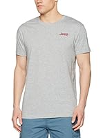 Jeep Camiseta Manga Corta O100665 (Gris Jaspeado / Burdeos)