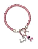 Logoart Detroit Lions Breast Cancer Awareness Pink Rope Bracelet