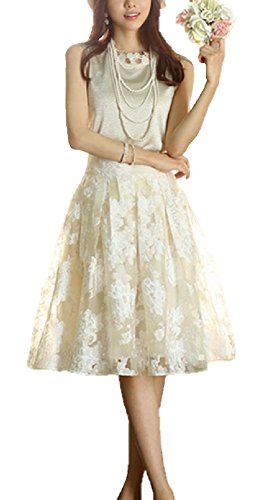 (サラキッド） SaraKid ふんわり 花柄 エレガント フレア レース スカート ひざ丈 オーガンジー レディース Aライン きれいめ デザイン パーティー フォーマル