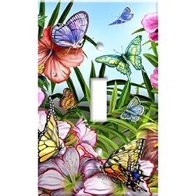 Blue Butterflies Switch Plate - Outlet Cover by Art Plates.com