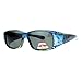 SA106 Rhinestone Womens Floral Fitover OTG 57mm Sunglasses Blue