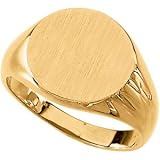 10K Yellow Gold Men's Signet Ring With Brush Finished Top