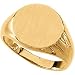 10K Yellow Gold Men's Signet Ring With Brush Finished Top