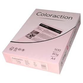 Coloraction Pale Pink (Tropic) A4 Colour Paper 80 GSM (89603) (Pack of 500 Sheets)