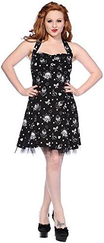 Banned Cherry Skull & Anchor Dress - Large, Black