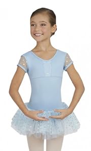 Capezio Youth Cap Sleeve Tutu Dress, Light Blue Hearts-Int 6/8