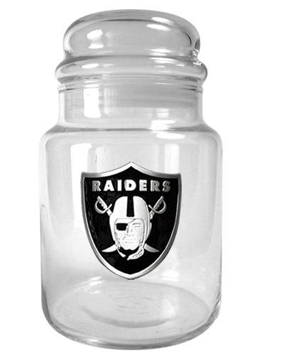NFL Oakland Raiders 31-Ounce Glass Candy Jar - Primary Logo