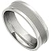7mm Flat Titanium Ring with Recessed Black Carbon Band Size 9.5 7mm Flat Titanium Ring with Recessed Black Carbon Band Size 9.5