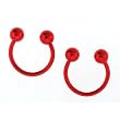 Anodized Titanium Horseshoe 10MM x 4MM Ball - red - Sold as a Pair