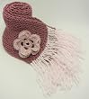 Handmade Pure Acrylic Scarf - Raspberry Frost for Girls and Teens (Knitted by hand/One-of-a-kind) Handmade Pure Acrylic Scarf - Raspberry Frost for Girls and Teens (Knitted by hand/One-of-a-kind)