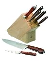 Messerblock "Eisvogel" Rostfrei, bestückt mit: Kochmesser 33cm, Brotmesser, großes und kleines Schälmesser, Fleischmesser, Fleischgabel und Wetzstahl