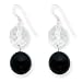 Sterling Silver Black Agate/Jet Crystal/Quartz/Rutilated Tourmaline Earrings