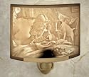 Suspense Child & Puppy Lithophane Porcelain Curved Night Light
