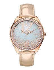 GUESS Womens U0337L3 Iconic Rose Gold-Tone Watch Powerdered with Genuine Crystals Accents