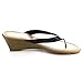 FASHION FOCUS KAVA-22 Women Casual Slip On Thong Toe Stacked Mid Wedge Sandals