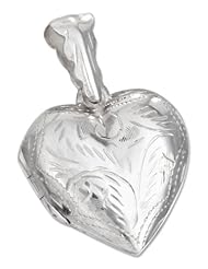 Sterling Silver Medium Etched Heart Locket