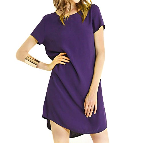 Vanberfia Women's Casual Summer Mini T shirt Dress