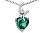 1.95 cttw 925 Sterling Silver 14k Gold Plated Created Heart Shaped Emerald Pendant
