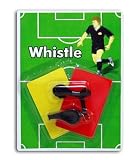 Fußballset mit Pfeife Trillerpfeife Signalpfeife Schiedsrichterpfeife mit Kordel und Schiedsrichterkarten Karten rot und gelb auf Karte 14,5 cm x 19 cm EM 2012 NEU