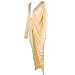 Miss ord Women Long Sleeve V Neck Split Soft Casual Maxi Dress Tunic Tops Blouses X-Small Light Yellow