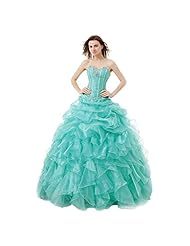 Sweetheart Pleated Crystal Crystals Organza Quinceanera Dress 