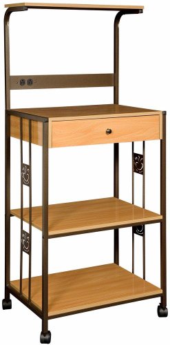 Microwave Oven Kitchen Cart - Beech