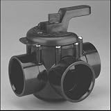Pentair 263037 3-Way, 1-1/2-Inch PVC Pool Diverter Valve, Grey/Black