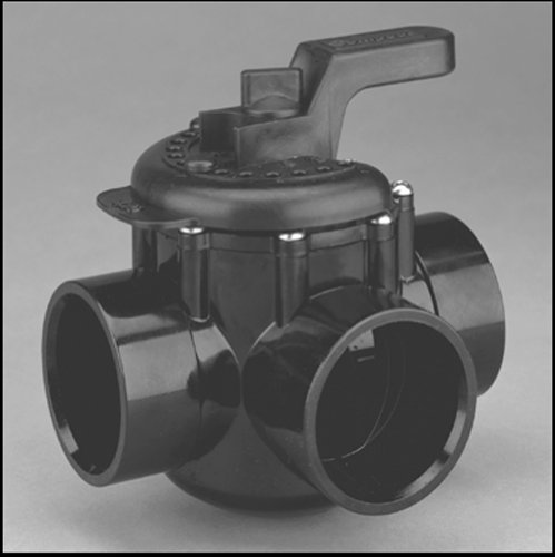 "Pentair 263037 3-Way, 1-1/2-Inch PVC Pool Diverter Valve, Grey/Black"