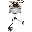 Petego Quadro Pet Stroller with Pod I Love Pet Carrier, Orange/Grey