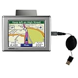 Retractable USB Cable for the Garmin Nuvi 350 with Power Hot Sync and Charge capabilities - Gomadic Brand w/ TipExchange Technology