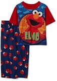 Sesame Street Pajama Short Sleeve Top and Pant Set, 2 Piece, Red, 18 Months