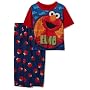 Sesame Street Pajama Short Sleeve Top and Pant Set, 2 Piece, Red