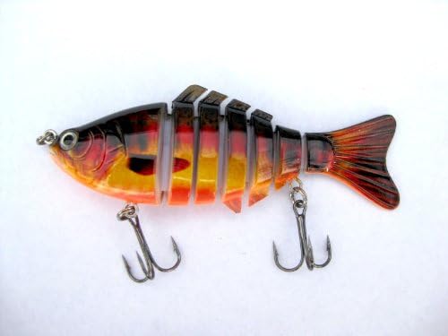 Multi Jointed segmented section fishing lure stripe bass swimbait crank topwater (Sunset)
