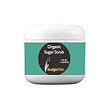Best Organic Sugar Scrub Made with 100% Organic Ingredients - Raw Cane Sugar, Shea Butter, Oils - Coconut, Sunflower, Olive and Jojoba - Cleanses, Exfoliates, Moisturizes, Smoothens and Softens Skin