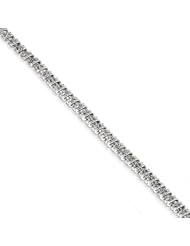 Genuine .925 Sterling Silver Diamond Bracelet 17.1 Grams . 100% Satisfaction Guaranteed.