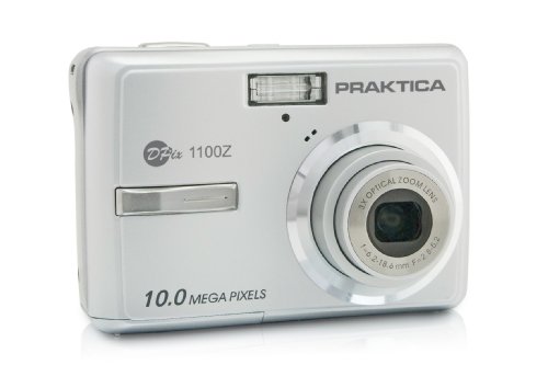 Praktica DPix 1100Z Digitalkamera (10 Megapixel, 3-fach opt. Zoom, 6,4 cm (2,5 Zoll) Display) silber