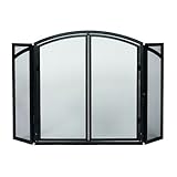 Quality Built Adams Fireplace Accessories Black Arched Front Fireplace Door Screen