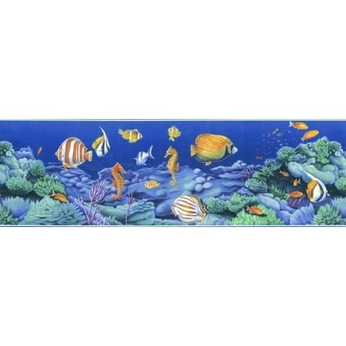 Tropical Fish and Seahorse Border Wallpaper Borders