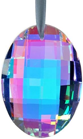 63mm Multi Faceted ABClear Oval Round Hanging Crystal Prisms Home