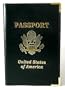 Genuine Black Leather Passport Cover Case America 7414