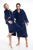 Kapuzen-Bademantel “WellSoft” Sauna BLAU -XXL- für Sie und Ihn
