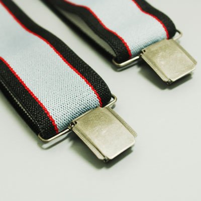 Cyan-blue Black Classic Men's Suspenders for work X-Back genuine Leather Adjustable for sizes SP1012