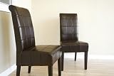 Wholesale Interiors Y-158-J001-Dark BRN Full Leather Dining Chair