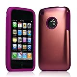 iPhone 3G 3GSケース　アルミニウムとシリコンの組み合わせ　薄紫　液晶保護フィルム付　 送料無料