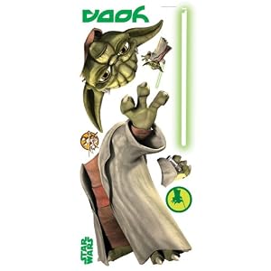 RoomMates RMK1402GM Star Wars Yoda Glow in the Dark Peel & Stick Giant Wall Decal