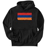 Sweatshirt Black  Armenia Vintage  Retro  Destroyed  Flag XXLarge